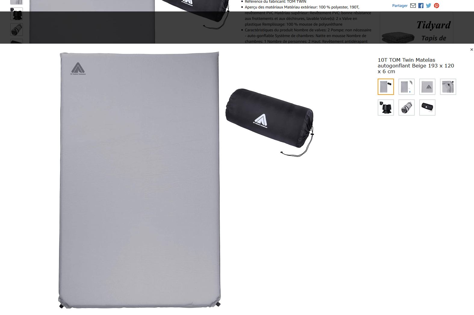 Screenshot_2020-08-13 10T TOM Twin Matelas autogonflant Beige 193 x 120 x 6 cm Amazon fr Sports et Loisirs.png